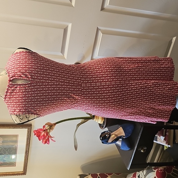 New York & Company Pink Patterned Long Sleeve Dress - Picture 4 of 13